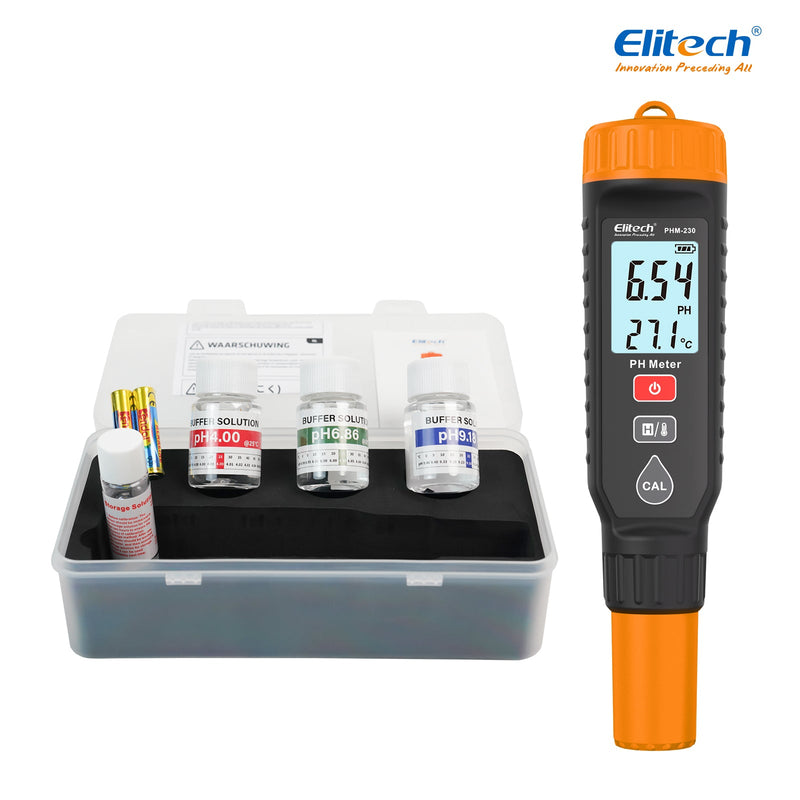 Elitech pH Pen Meter with Calibration Supplies,Reliable Digital Tester for pH, Temperature in Growing Solutions, Optimal Plant Health and Yield - Elitech Technology, Inc.
