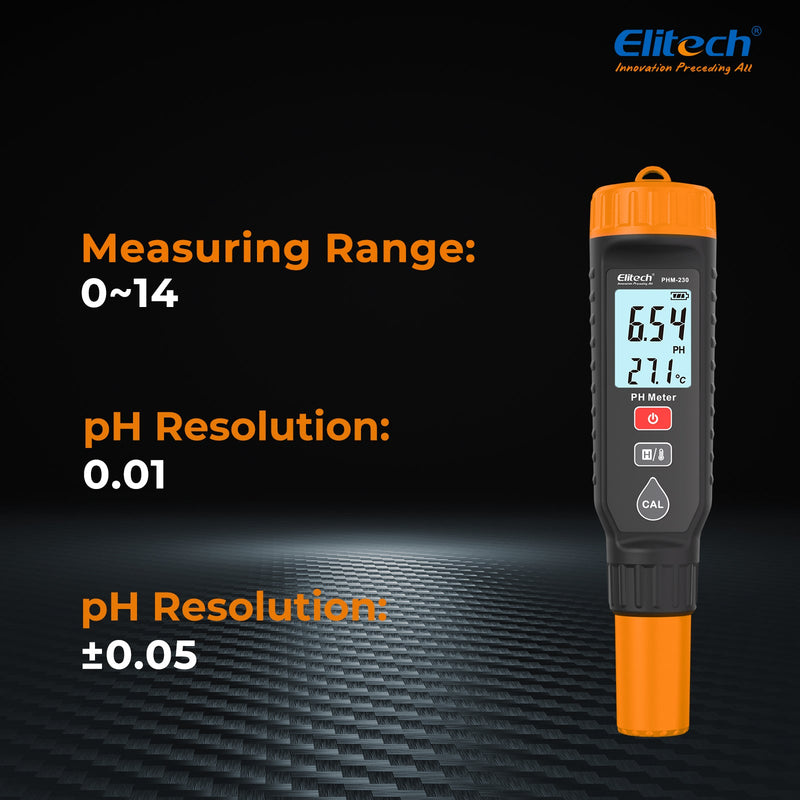 Elitech pH Pen Meter with Calibration Supplies,Reliable Digital Tester for pH, Temperature in Growing Solutions, Optimal Plant Health and Yield - Elitech Technology, Inc.