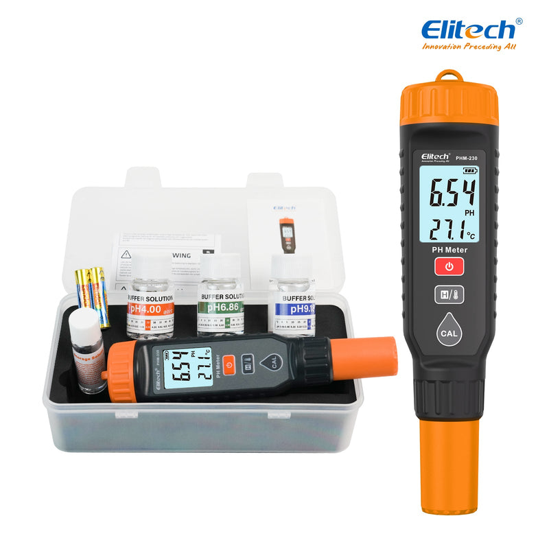 Elitech pH Pen Meter with Calibration Supplies,Reliable Digital Tester for pH, Temperature in Growing Solutions, Optimal Plant Health and Yield - Elitech Technology, Inc.