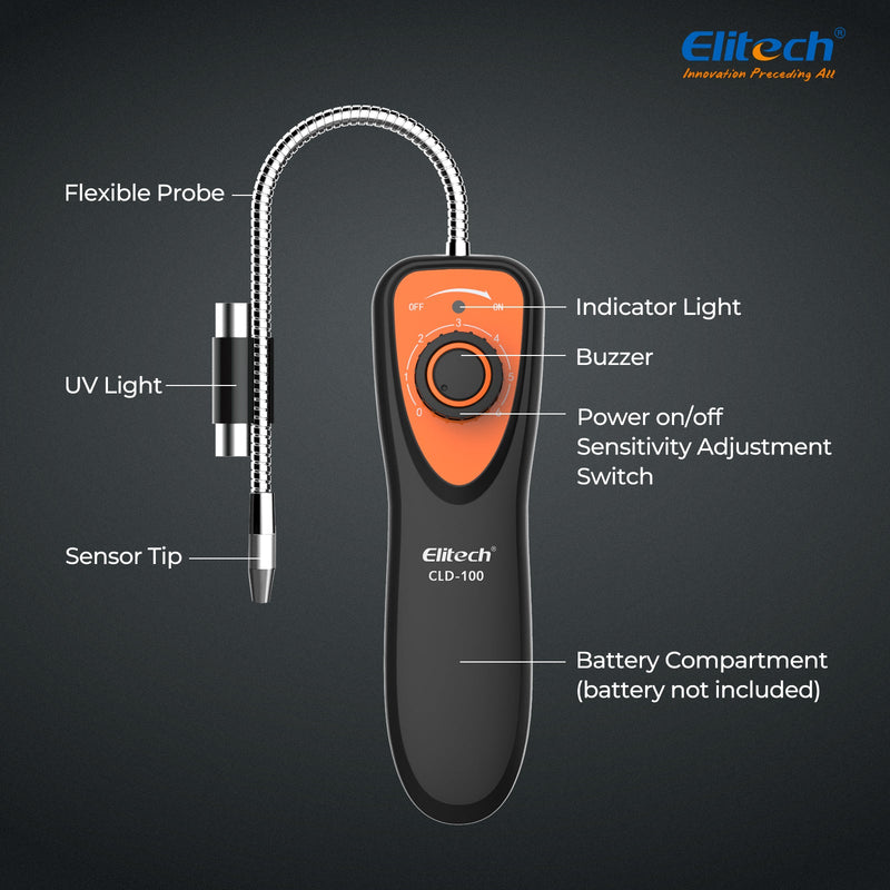 Elitech Refrigerant Leak Detector, CLD-100 Freon Leak Detector Car HVAC Halogen Refrigerant Leak Detector CFCs HCFCs HFCs - Elitech Technology, Inc.