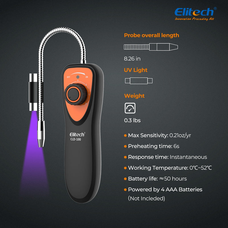 Elitech Refrigerant Leak Detector, CLD-100 Freon Leak Detector Car HVAC Halogen Refrigerant Leak Detector CFCs HCFCs HFCs - Elitech Technology, Inc.