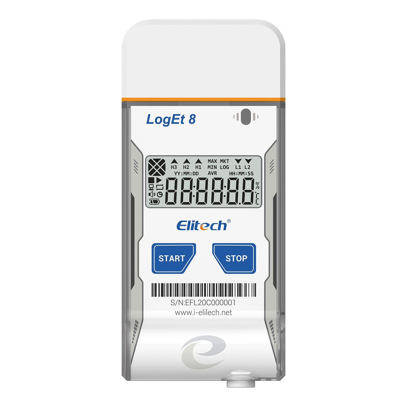 Elitech USB Digital Temperature Data Logger ( - 30 ~ 70°C/ - 22 ~ 158℉) Accuracy of±0.3℃/±0.6℉, Reusable Recorder with Shadow Data 16000 Points, Auto PDF Report, for Windows/MacOS, LogEt8 - Elitech Technology, Inc.