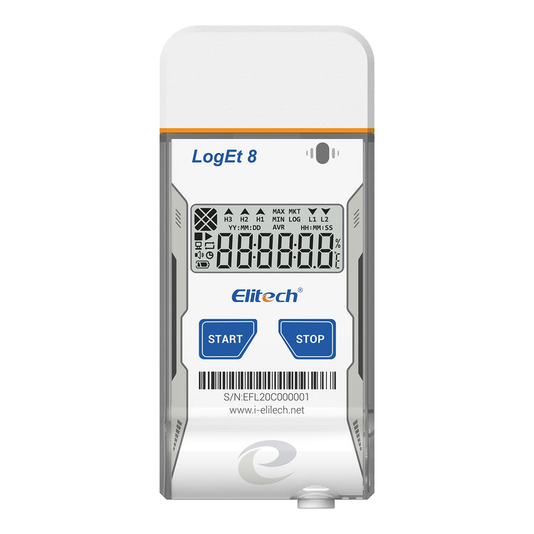 Elitech USB Digital Temperature Data Logger ( - 30 ~ 70°C/ - 22 ~ 158℉) Accuracy of±0.3℃/±0.6℉, Reusable Recorder with Shadow Data 16000 Points, Auto PDF Report, for Windows/MacOS, LogEt8 - Elitech Technology, Inc.