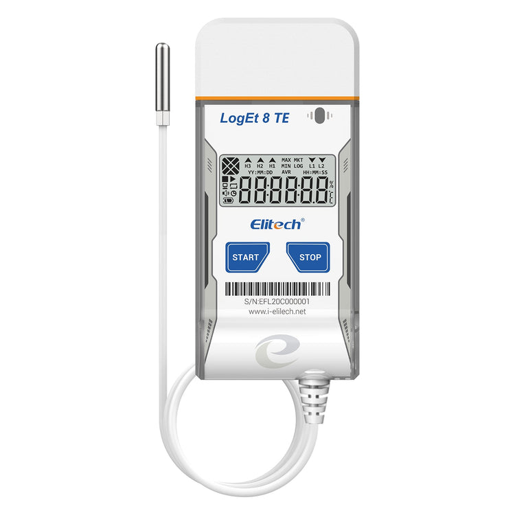 Elitech USB Digital Temperature Data Logger ( - 40 ~ 85°C/ - 40 ~ 185℉) Accuracy of±0.3℃/±0.6℉, Reusable Recorder with Shadow Data 16000 Points, Auto PDF Report, for Windows/MacOS, LogEt8TE - Elitech Technology, Inc.