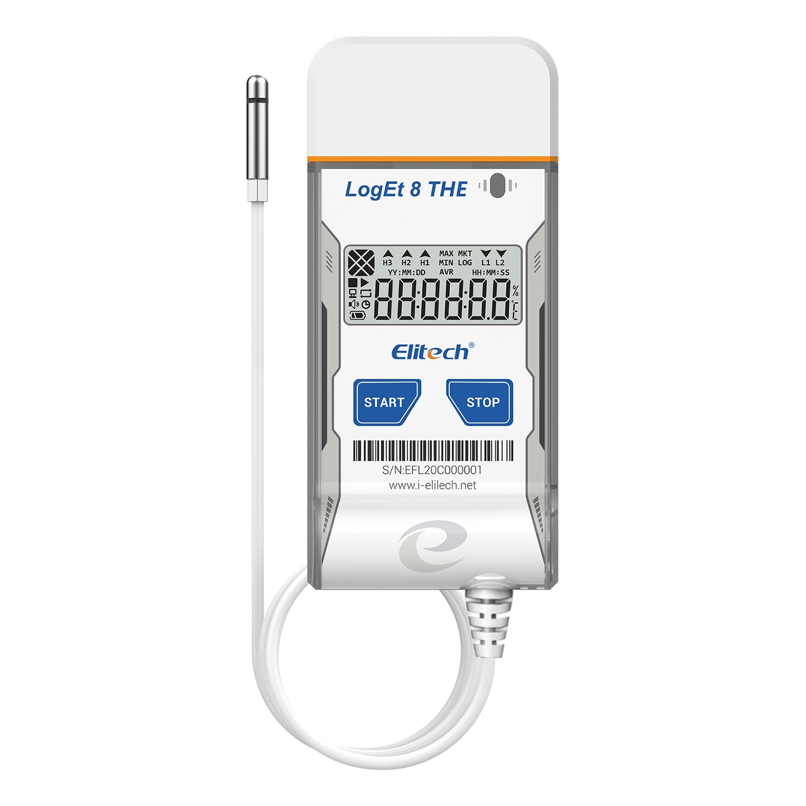Elitech USB Digital Temperature Humidity Data Logger ( - 40 ~ 85°C/ - 40 ~ 185℉) Accuracy of±0.3℃/±0.6℉, Reusable Recorder with Shadow Data 16000 Points, Auto PDF Report, for Windows/MacOS, LogEt8THE - Elitech Technology, Inc.