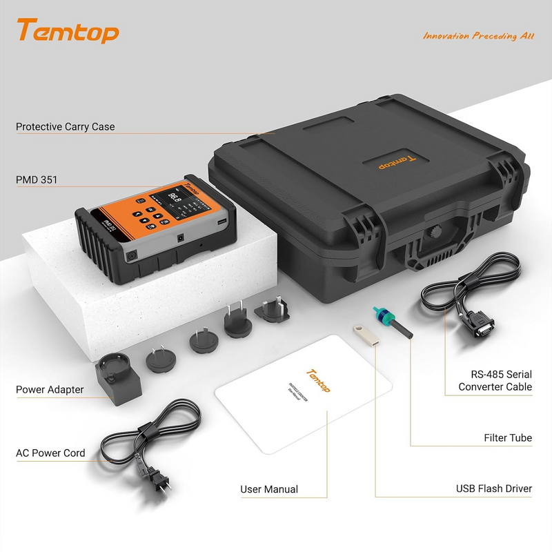 Temtop Handheld Particle Counter Particulate Meter for PM1.0/PM2.5/PM4.0/PM10/TSP PMD 351