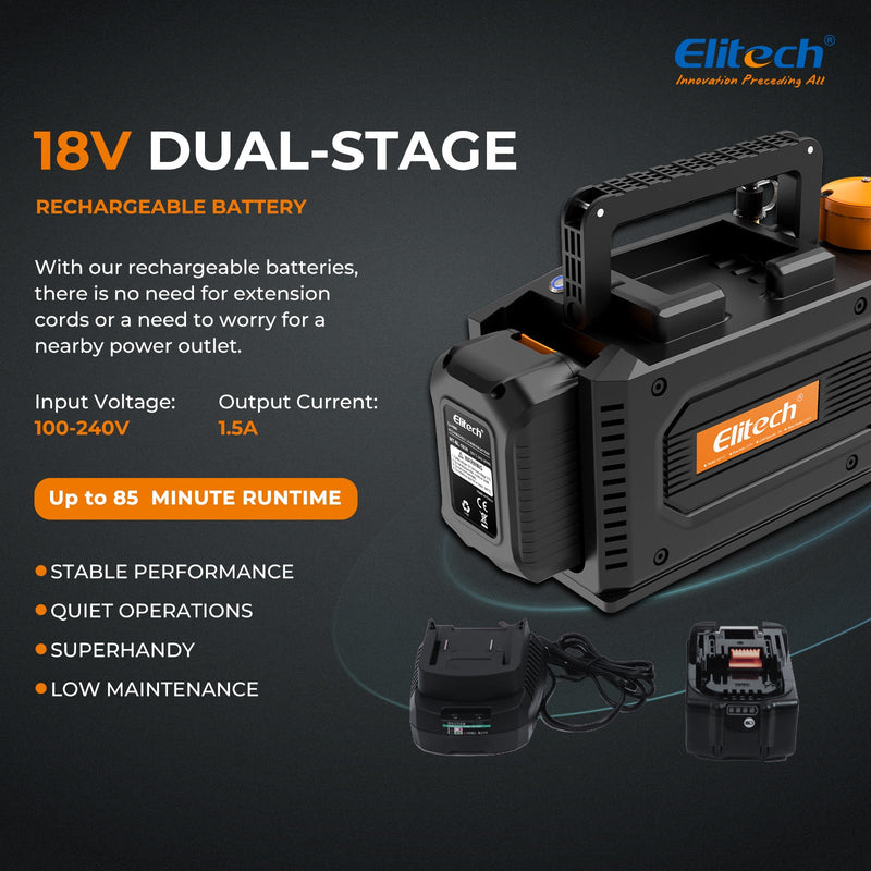 (Pre - order) Elitech SVP - DC Smart Cordless Vacuum Pump A2L Compatible , 2 - Stage HVAC Vacuum Pump, 1 L/s Pumping Rate, 2Pa Extreme Pressure, for HVAC/R - Elitech Technology, Inc.