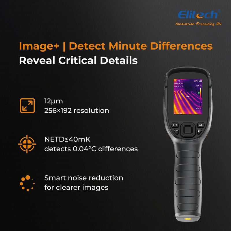 (Pre - order) Elitech TIC - 210 Handheld Thermal Imaging Camera – Infrared Thermal Imager with 256×192 IR Resolution, Real - Time Video Recording, Emissivity & Temp Alarm Settings, for HVAC, Electrical, Building Inspection - Elitech Technology, Inc.