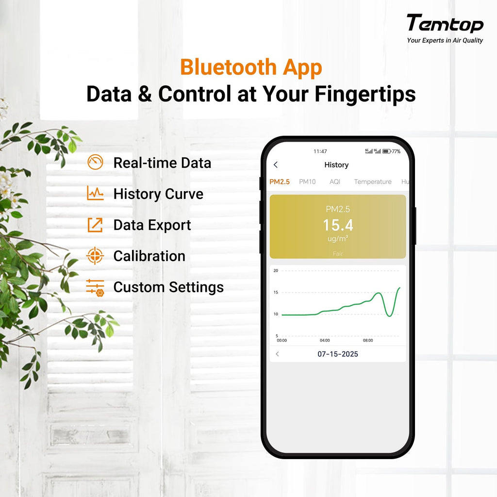 Temtop Air Quality Monitor, Air Quality Detector van PM2.5 HCHO TVOC AQI, Professionele Elektrochemische Sensor Detector, Tester met Real Time Display/Oplaadbare Batterij (PM2.5 AQI HCHO TVOC Wi-Fi Temtop Air Quality Monitor, Air Quality Detector van PM2.5 HCHO TVOC AQI, Professionele Elektrochemische Sensor Detector, Tester met Real Time Display/Oplaadbare Batterij (PM2.5 AQI HCHO TVOC Wi-Fi
