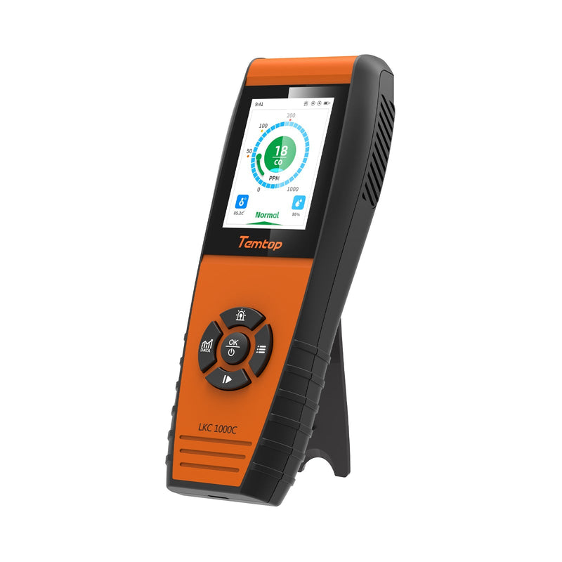 Temtop LKC - 1000C Portable CO Detector with TFT Color LCD Screen, USB Data Export, Calibration, and Adjustable Alarm Threshold - Temtop