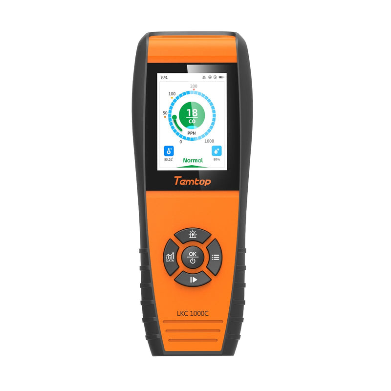 Temtop LKC - 1000C Portable CO Detector with TFT Color LCD Screen, USB Data Export, Calibration, and Adjustable Alarm Threshold - Temtop