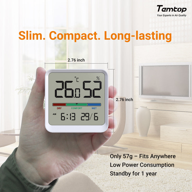 Temtop T1 - SE Indoor Thermometer Hygrometer – Digital Room Temperature and Humidity Monitor with Comfort Indicator, ℃/℉ Switch, for Home, Office, Nursery - Elitech Technology, Inc.