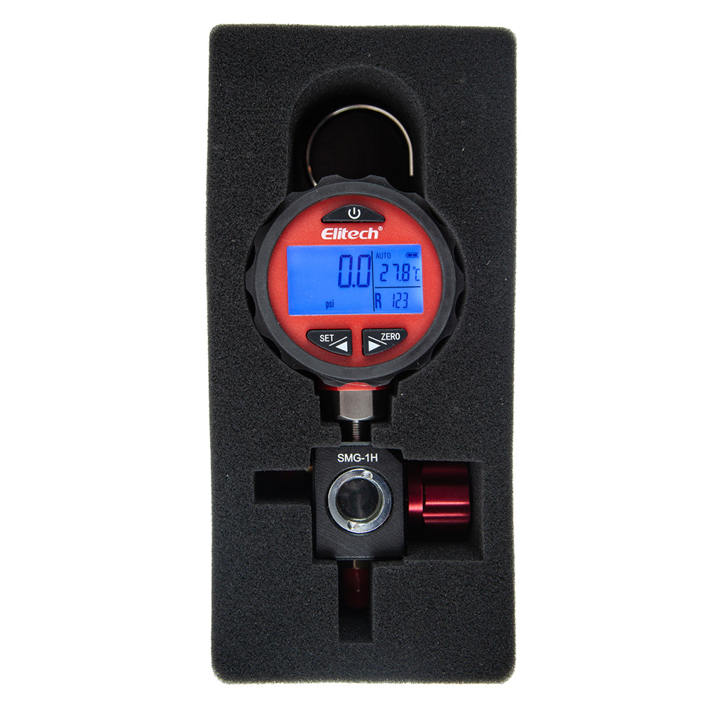 Elitech SMG-1H Refrigeration HVAC Digital Pressure Gauge for 87+ Refrigerants with Backlight -14.5-800 PSI