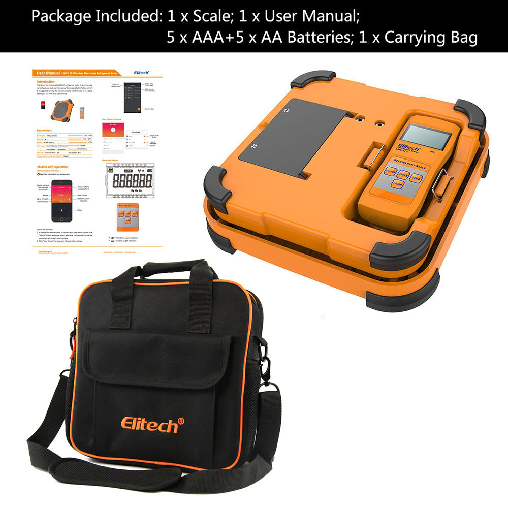 Elitech LMC-210 Wireless HVAC Refrigeration Scale with Remote 220 Lbs