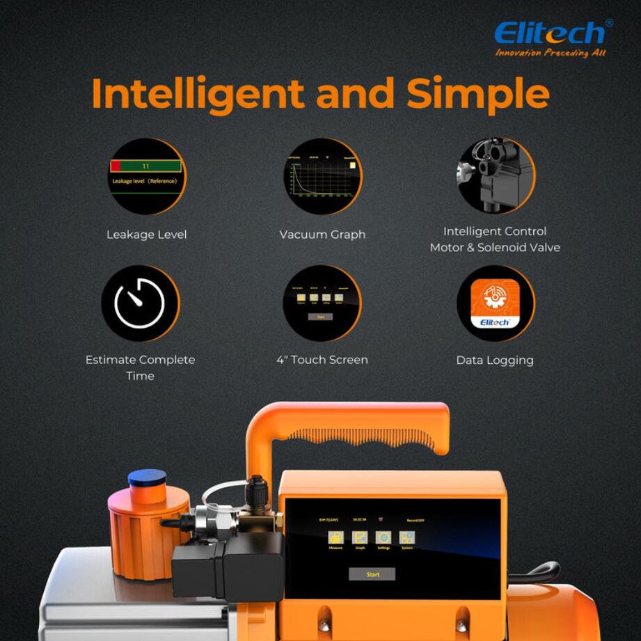 Elitech Auto Repair Solution Pack -Infrared Leak Detector ILD-200+ HVAC Scale LMC-100A+HVAC Digital Manifold Gauge LMG-10+Vacuum Pump SVP-7 - Elitech Technology, Inc.