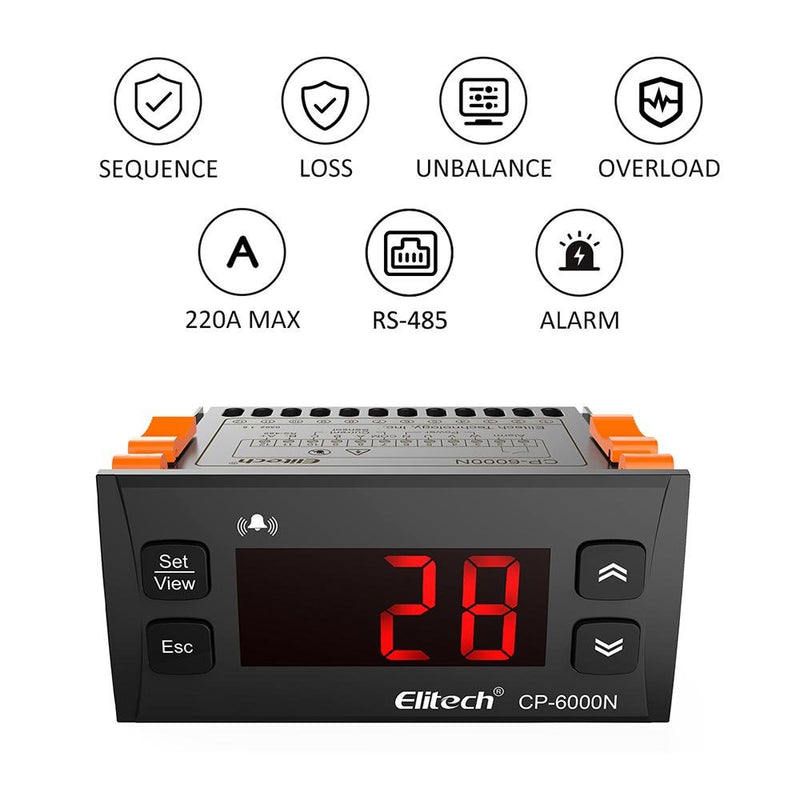 Elitech CP-6000N Current Monitoring Relays Overload Relays Phase Monitoring Relays Temperature Control RS-485 Communication 2-80A; 30-200A - Elitech Technology, Inc.