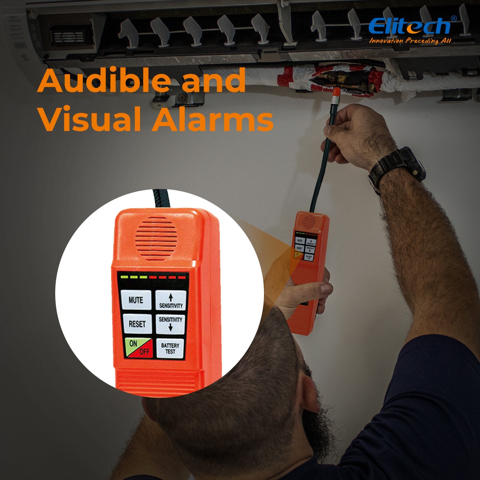 Elitech CPU-1G AC Refrigerant Leak Detector CFCs HCFCs HFCs w/ 4 Sensor Tips - Elitech Technology, Inc.