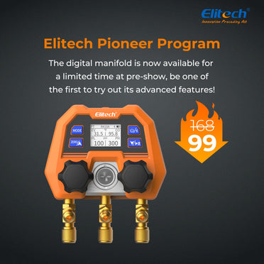 Elitech Digital Manifold Gauge App Control AC Gauges, DMG-4B，40% off for 3000 early birds(Ship By End Of May) - Elitech Technology, Inc.