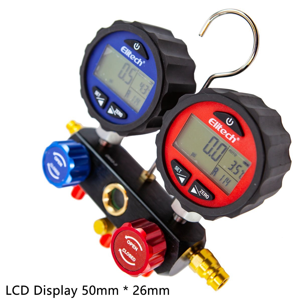 Elitech DMG-3 Digital HVAC Manifold Gauge Set 3 Hose with Case - Elitech Technology, Inc.