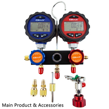 Elitech DMG-3B AC Manifold Gauge Set 2 Way Auto Repair - Elitech Technology, Inc.