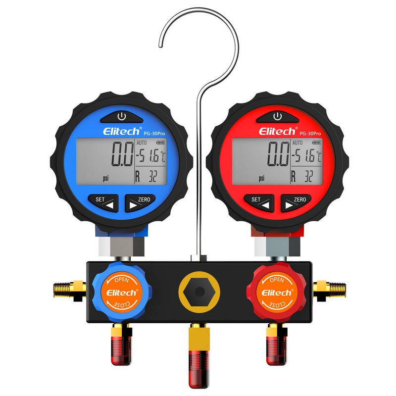 Elitech DMG-3B AC Manifold Gauge Set 2 Way Auto Repair - Elitech Technology, Inc.