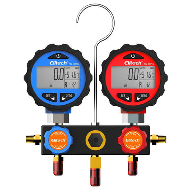 Elitech DMG-3B AC Manifold Gauge Set 2 Way Auto Repair - Elitech Technology, Inc.