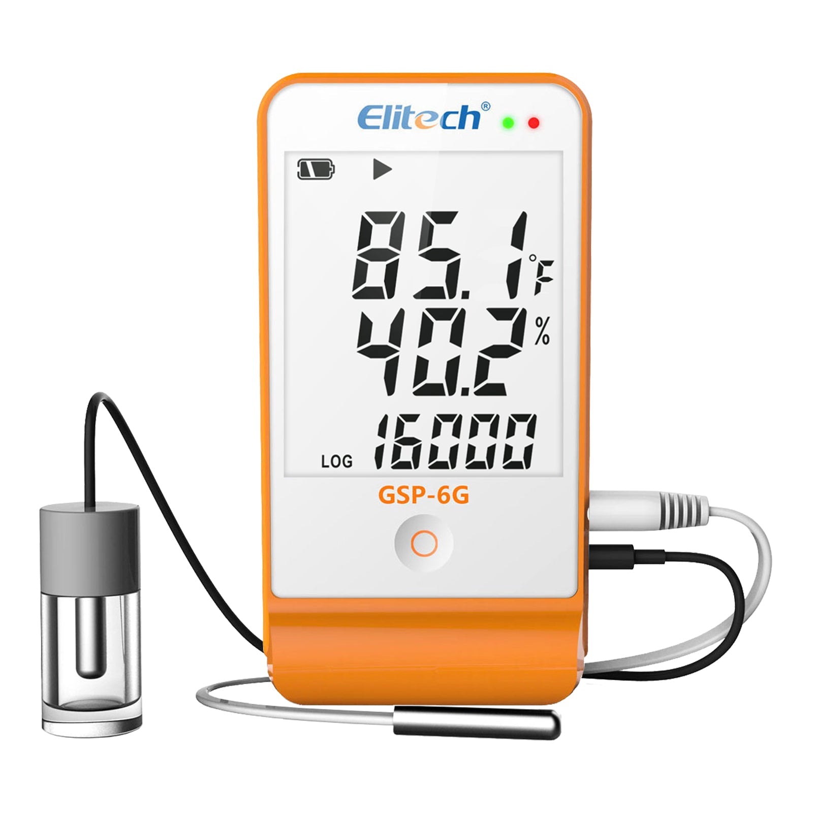 Elitech GSP-6G Digital Temperature and Humidity Data Logger with Detachable Buffered Probe with Calibration Certificate - Elitech Technology, Inc.