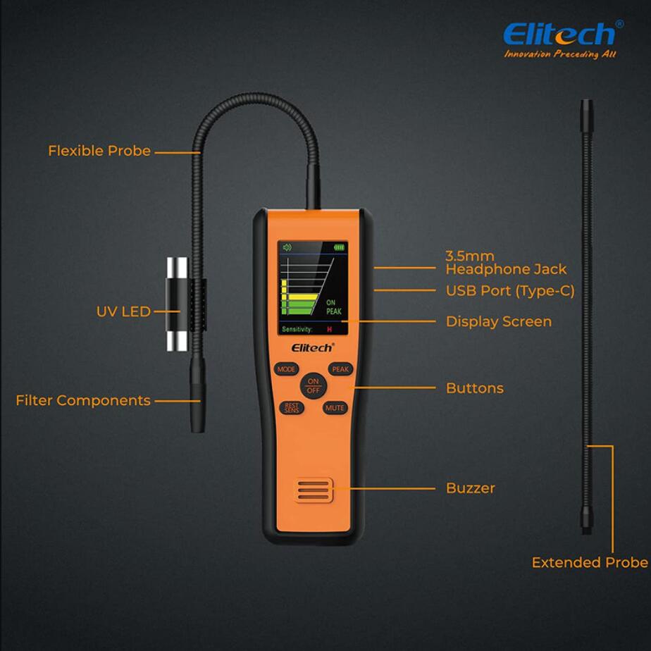 Elitech HVAC/R Black Friday Solution Pack-IR-200 Infrared & Heated Diode Refrigerant Leak Detector +Vacuum Pump SVP-12 - Elitech Technology, Inc.