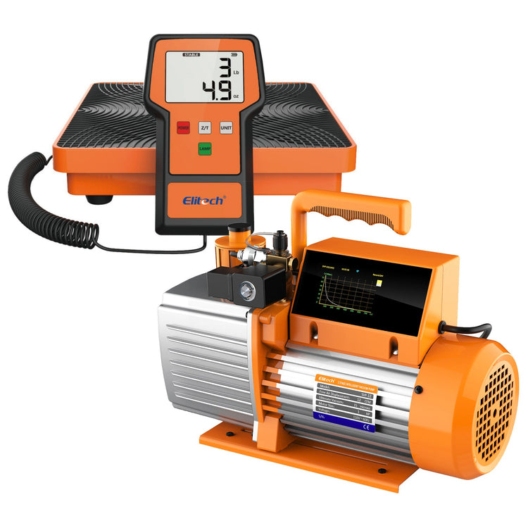 Elitech HVAC/R Black Friday Solution Pack-LMC-100A Refrigerant Charging Scale +Vacuum Pump SVP-12 - Elitech Technology, Inc.