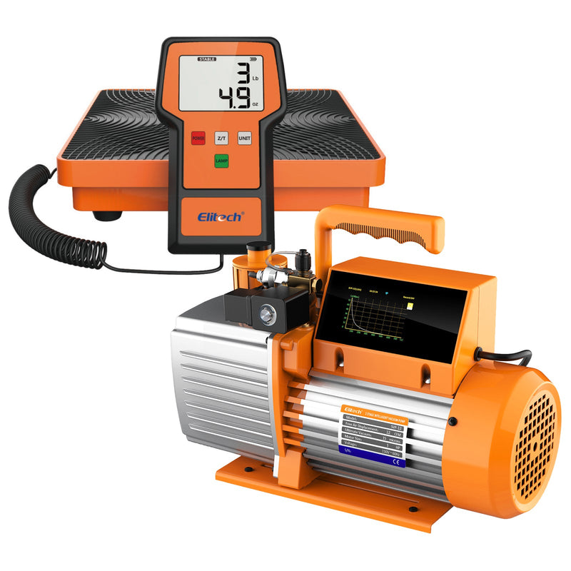 Elitech HVAC/R Black Friday Solution Pack-LMC-100A Refrigerant Charging Scale +Vacuum Pump SVP-12 - Elitech Technology, Inc.