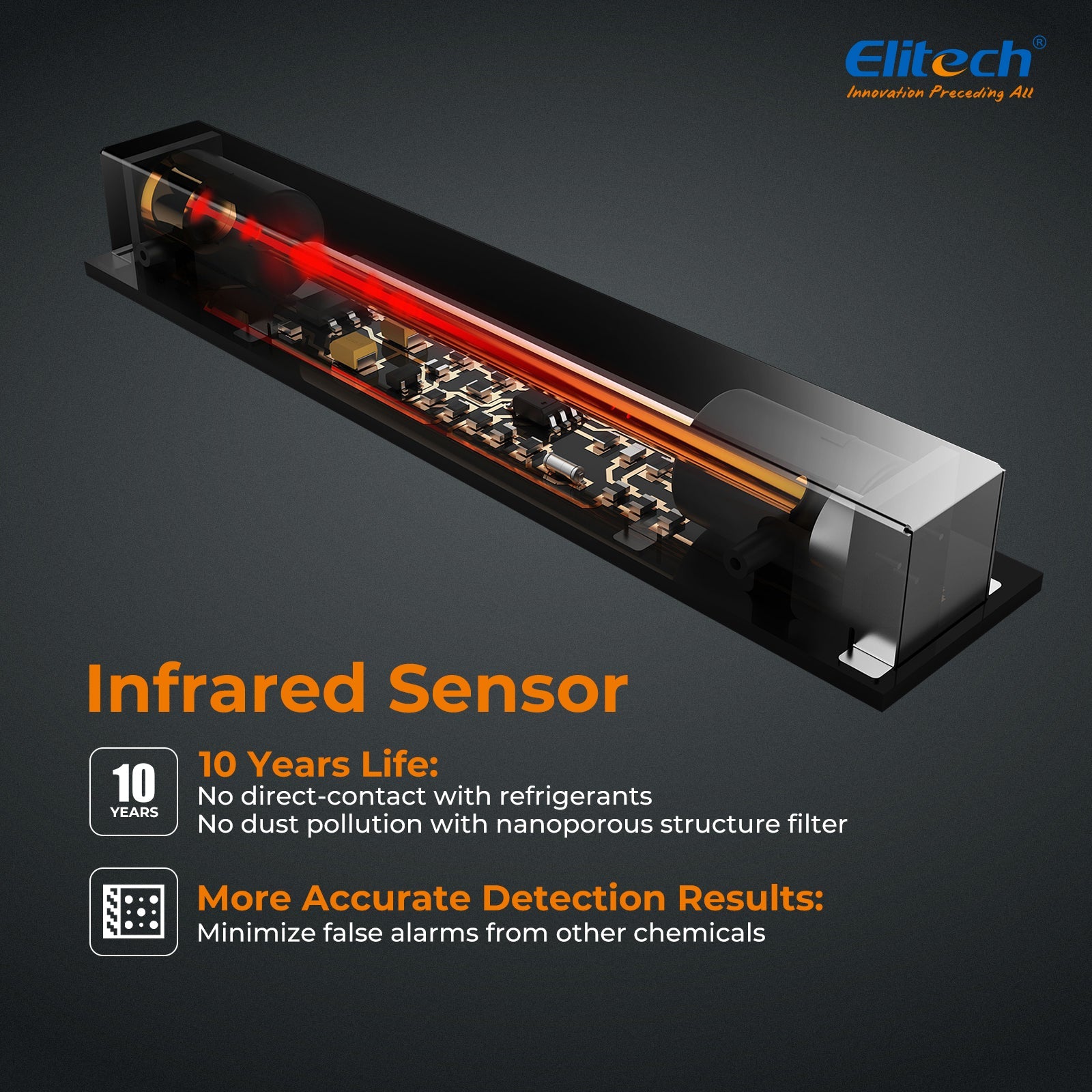 Elitech ILD-100 Infrared Refrigerant Leak Detector 10 Years' Sensor Life Rechargeable Durable Halogen Leakage Tester - Elitech Technology, Inc.