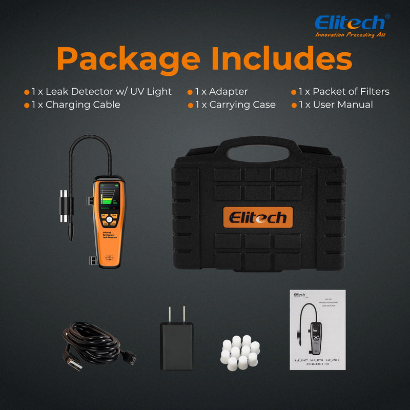 Elitech Sensor Elitech Infrared Refrigerant Leak Detector Series Detect All HFC, CFC ...