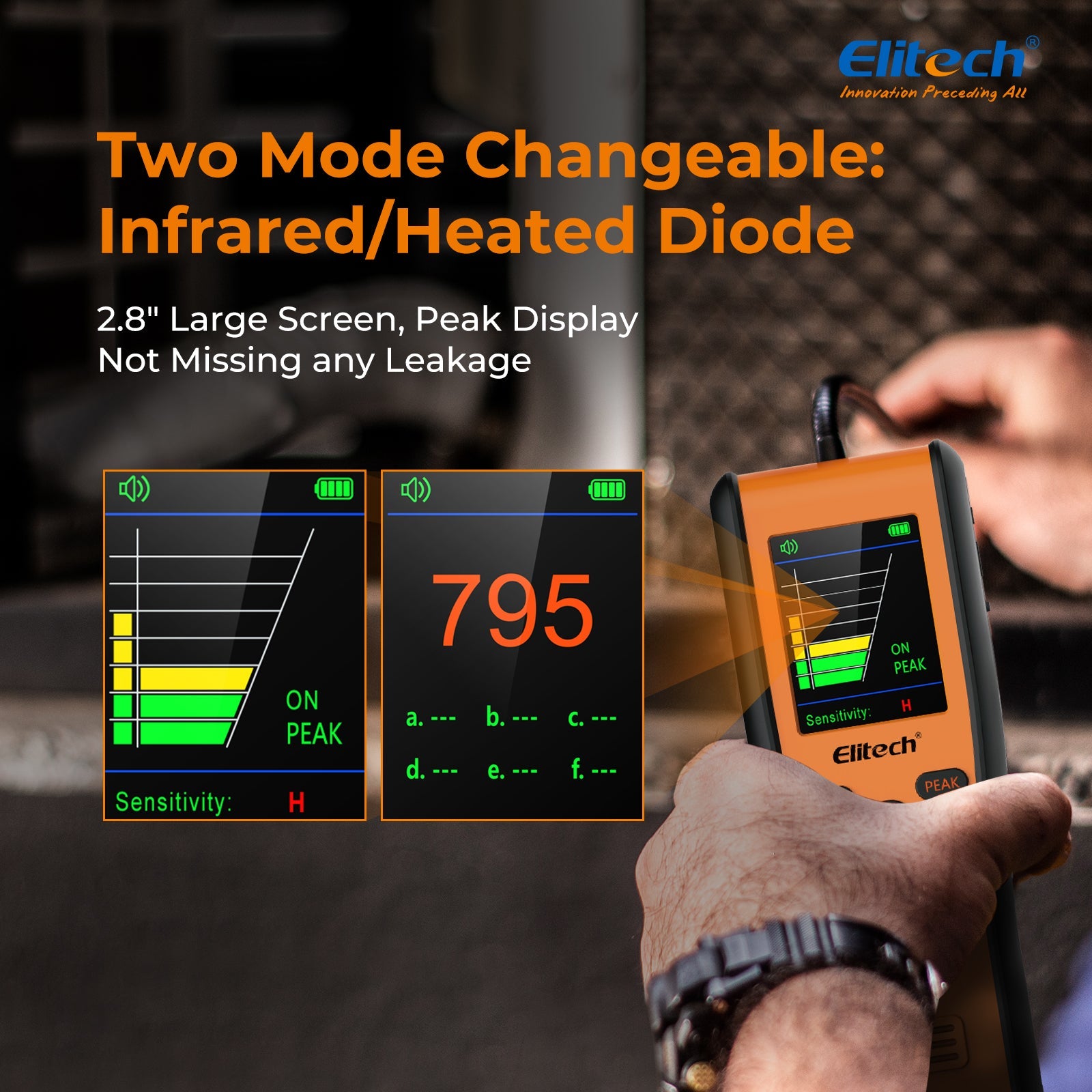 Elitech IR-200 Infrared & Heated Diode Refrigerant Leak Detector for Air Conditioner and Automotive Repair - Elitech Technology, Inc.