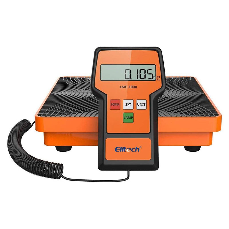 Elitech Koelkastweegschaal, 100 kg, elektronische weegschaal, Freon, in kg, LB OZ, met box voor HVAC airconditioning warmtepompen, LMC-100A Elitech Koelkastweegschaal, 100 kg, elektronische weegschaal, Freon, in kg, LB OZ, met box voor HVAC airconditioning warmtepompen, LMC-100A