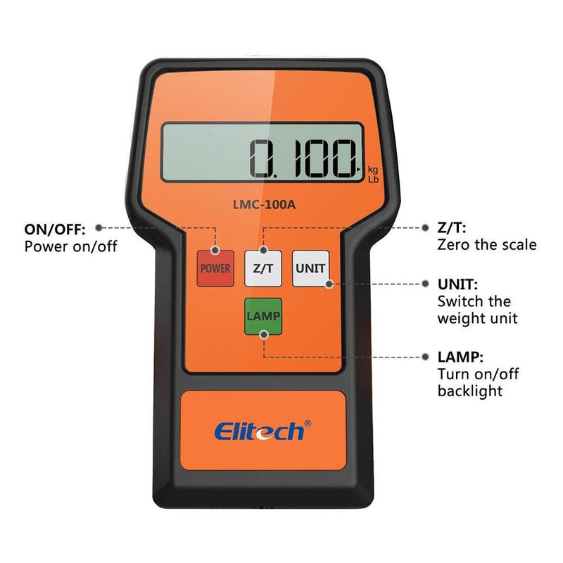 Elitech LMC-100A Refrigerant Charging Scale for HVAC 220 Lbs with Case - Elitech Technology, Inc.
