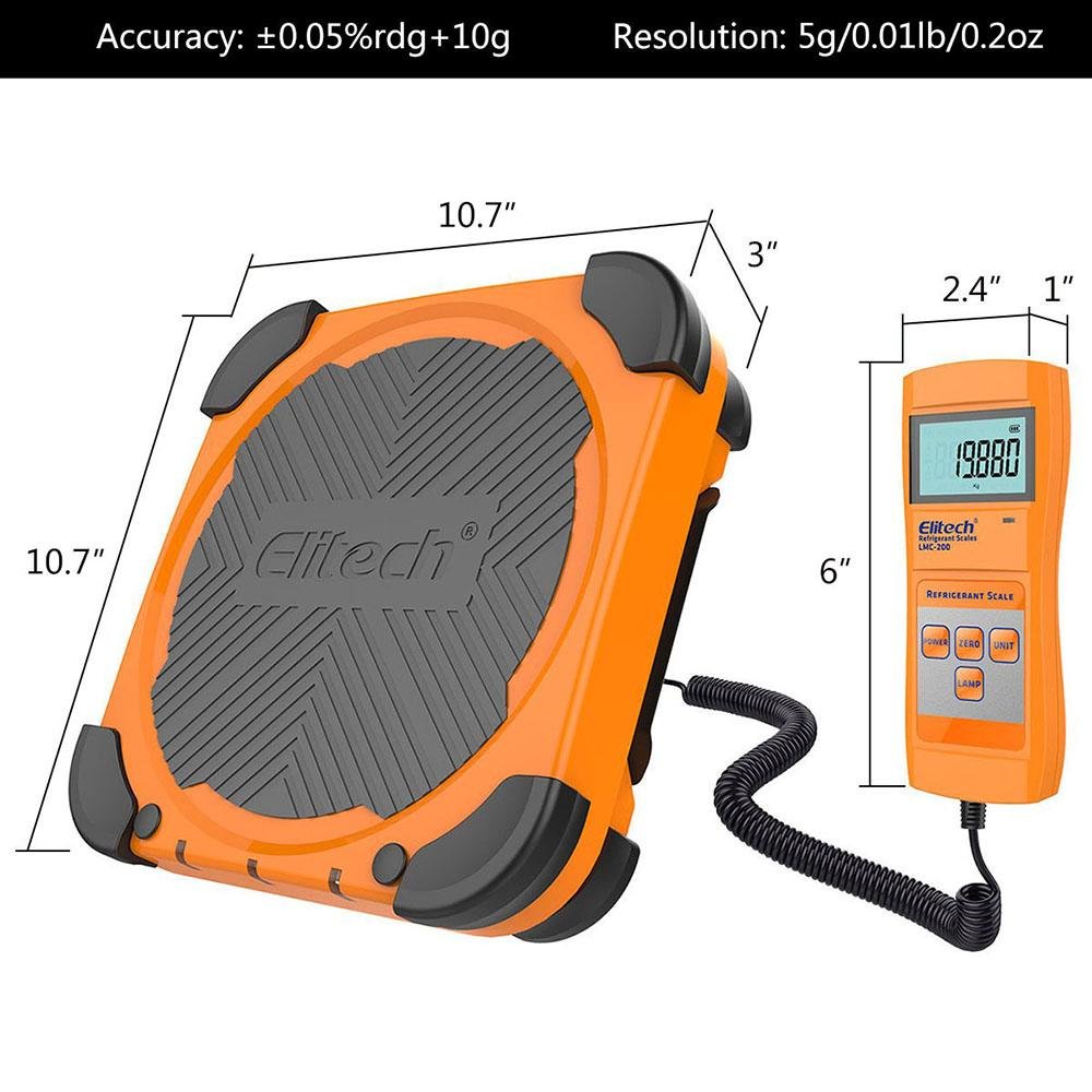 Elitech LMC-200A Refrigerant Electronic Charging/Recover Scale 330 Lbs - Elitech Technology, Inc.