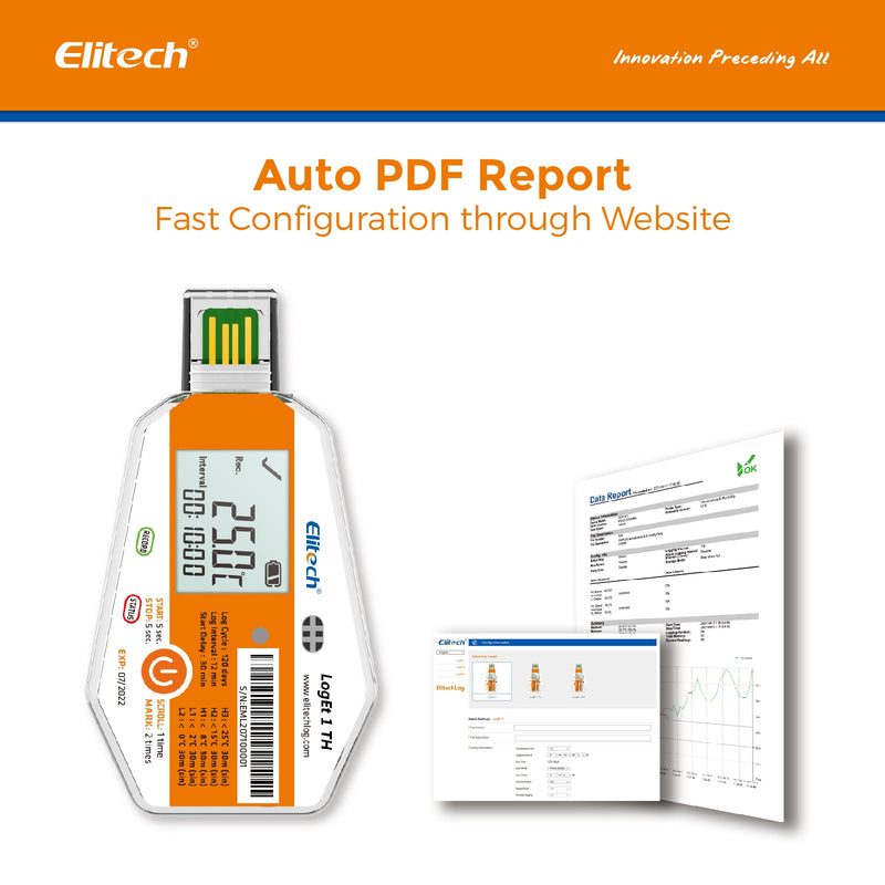 Elitech LogEt 1 TH Single Use Temperature and Humidity Data Logger - Elitech Technology, Inc.