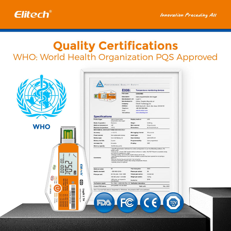 Elitech LogEt 1 TH Single Use Temperature and Humidity Data Logger - Elitech Technology, Inc.