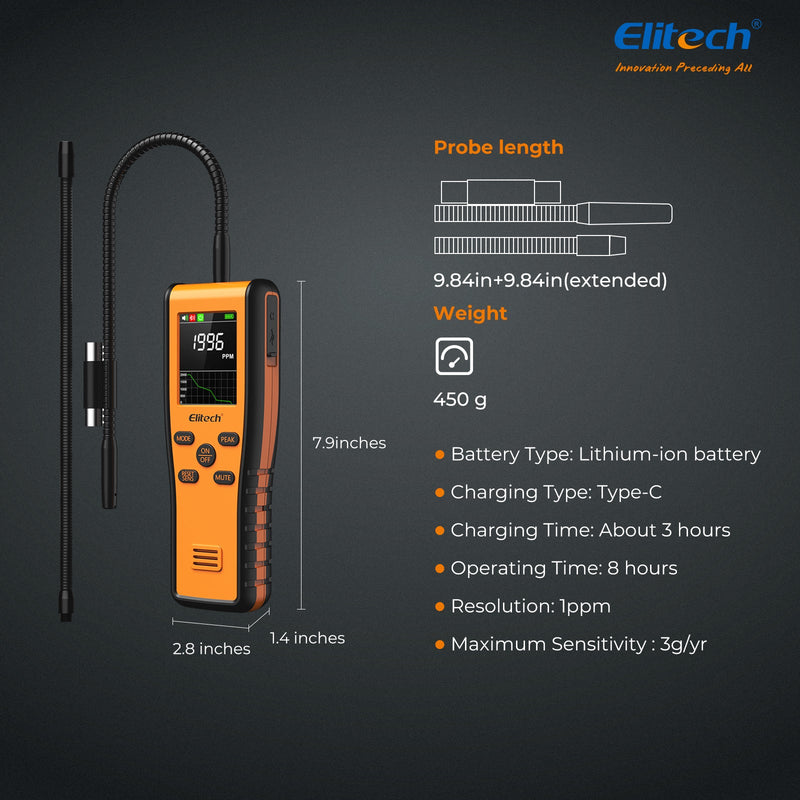 Elitech METRUM Refrigerant Leak Detector for HVAC/R and Auto AC Service - Elitech Technology, Inc.