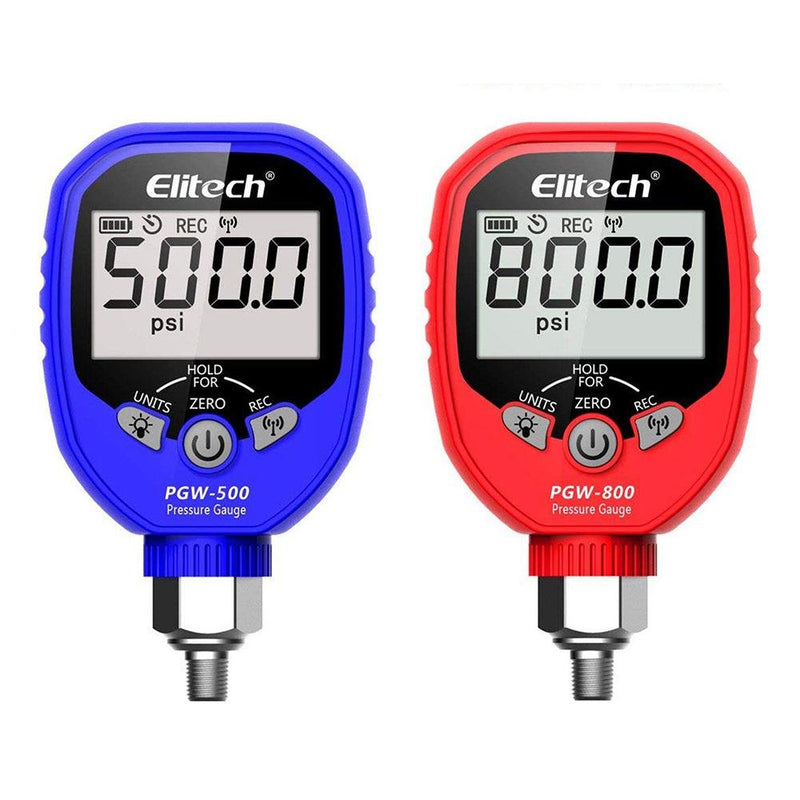 Elitech PGW-500/PGW-800 Bluetooth Digital Pressure Gauge HVAC 87 Refrigerants - Elitech Technology, Inc.