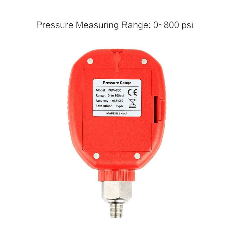 Elitech PGW-800 Wireless Digital Pressure Gauge with Temperature App Alerts for HVAC System IP65 Waterproof 0-800 PSI 1/8 NPT - Elitechustore