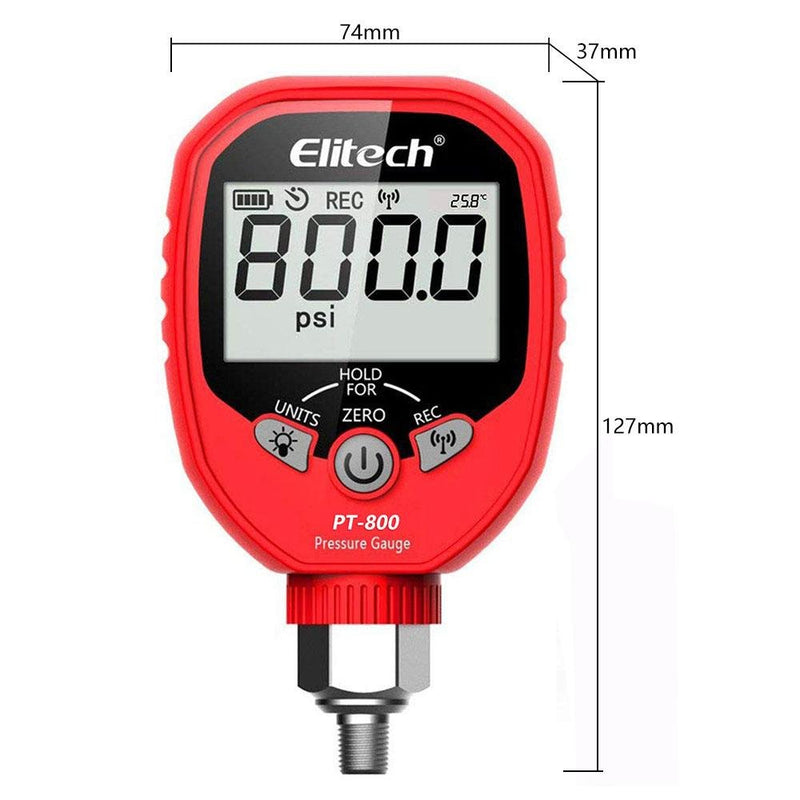 Elitech PT-800 Wireless HVAC Pressure Gauge Temperature Clamp - Elitech Technology, Inc.