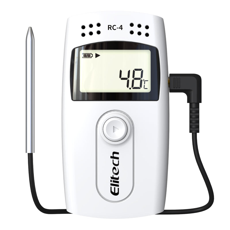 Elitech RC-4 Temperature Data Logger with External Temp Sensor Audio Alarm - Elitech Technology, Inc.