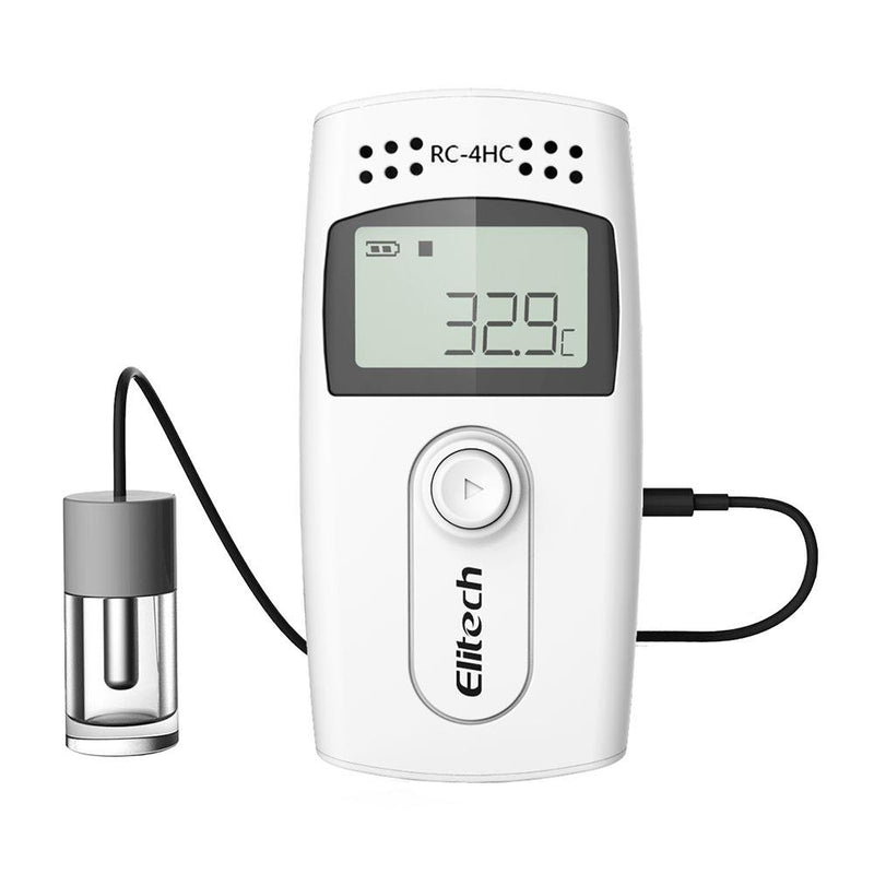 Elitech RC-4G Temperature Data Logger Recorder with with Glycol Bottle Temperature Sensor, Audio Alarm, MAXMIN Display - Elitech Technology, Inc.