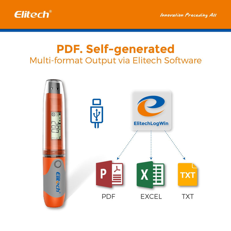 Elitech RC-51H USB Temperature and Humidity Data Logger Pen-styled Auto PDF 32000 Points - Elitech Technology, Inc.