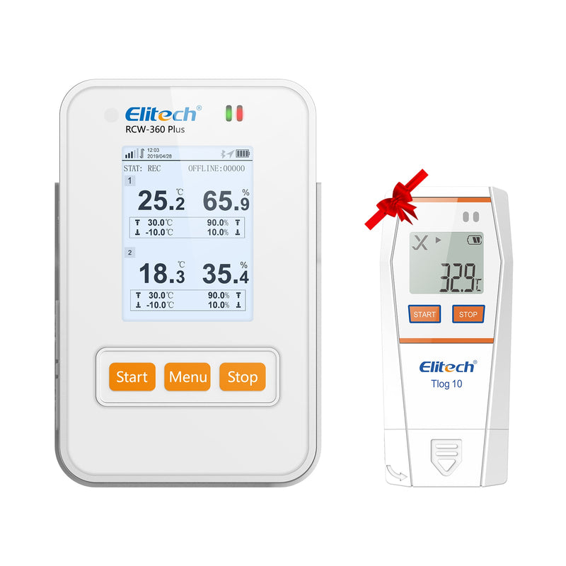 Elitech RCW-360 Plus 4G Temperature Humidity Data Logger with External Probe Email SMS App Alarm - Elitech Technology, Inc.