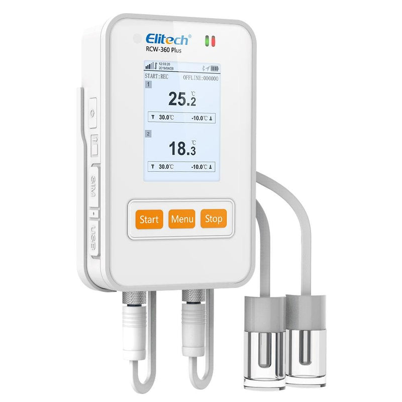 Elitech RCW-360 Plus Wireless 4G Temperature and Humidity Data Logger with External Probe Email SMS App Push Alert - Elitech Technology, Inc.