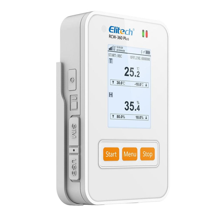 Elitech RCW-360 Plus Wireless 4G Temperature and Humidity Data Logger with External Probe Email SMS App Push Alert - Elitech Technology, Inc.