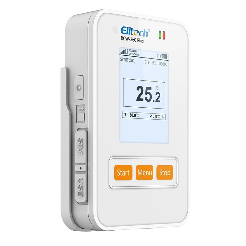 Elitech RCW - 360 Plus 4G Temperature Humidity Data Logger with External Probe Email SMS App Alarm - Elitech Technology, Inc.