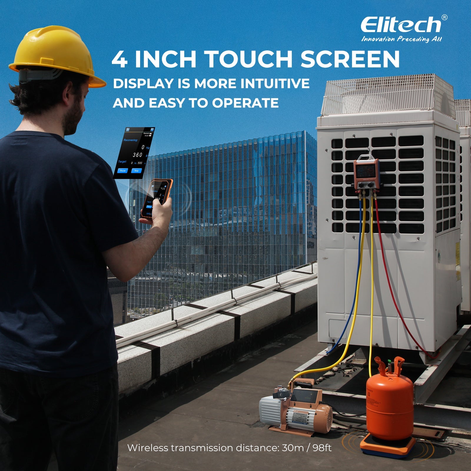 Elitech SRL-100 Intelligent HVAC Refrigerant Scale Lightweight Ultra Thin Maximum weight: 220lb (100kg) - Elitech Technology, Inc.